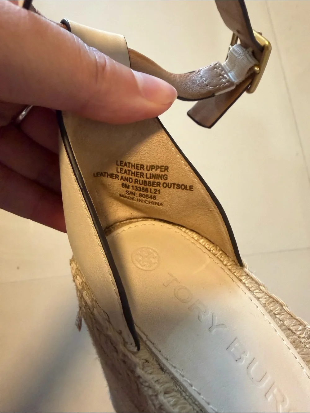 Tory Burch Cream Woven Espadrille Platform Wedge Sandals